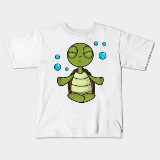 Turtle at Meditating in Sitting Kids T-Shirt